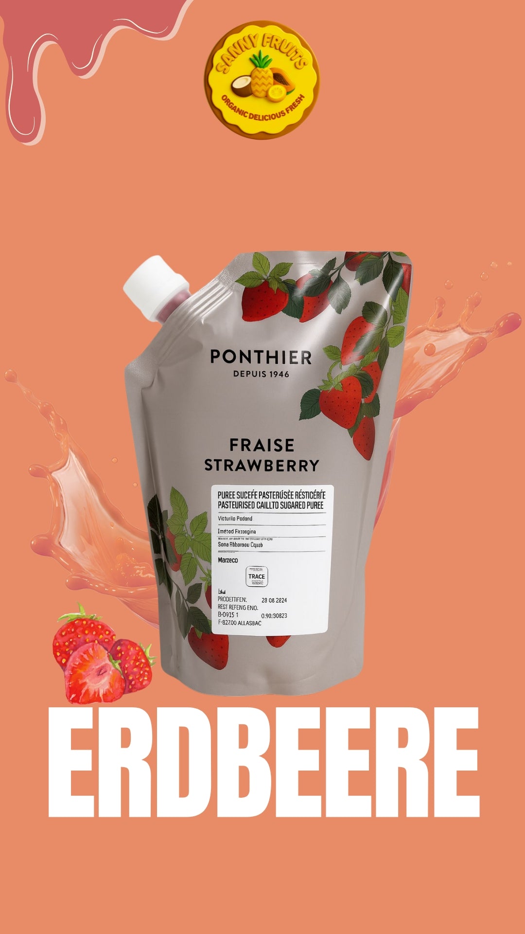 Ponthier Erdbeere Püree 1kg