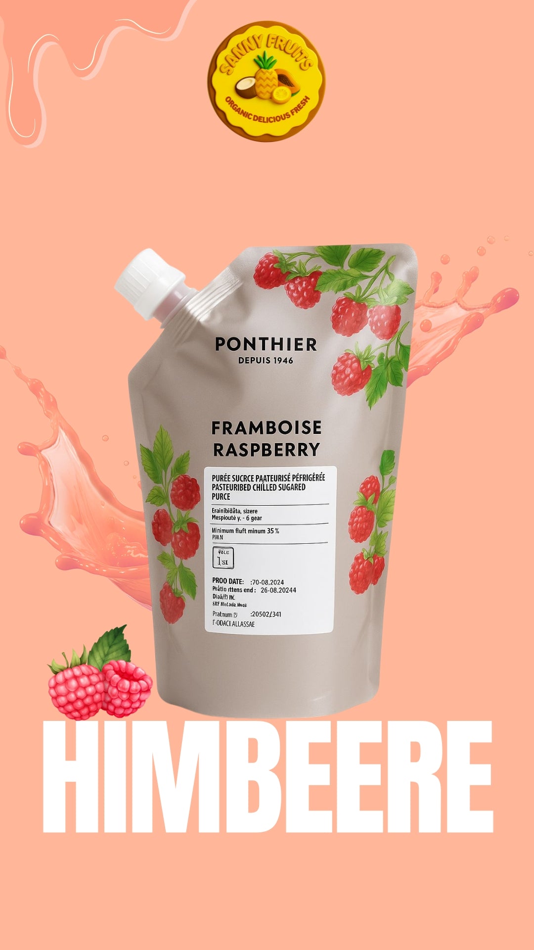 Ponthier Himbeere Püree 1kg