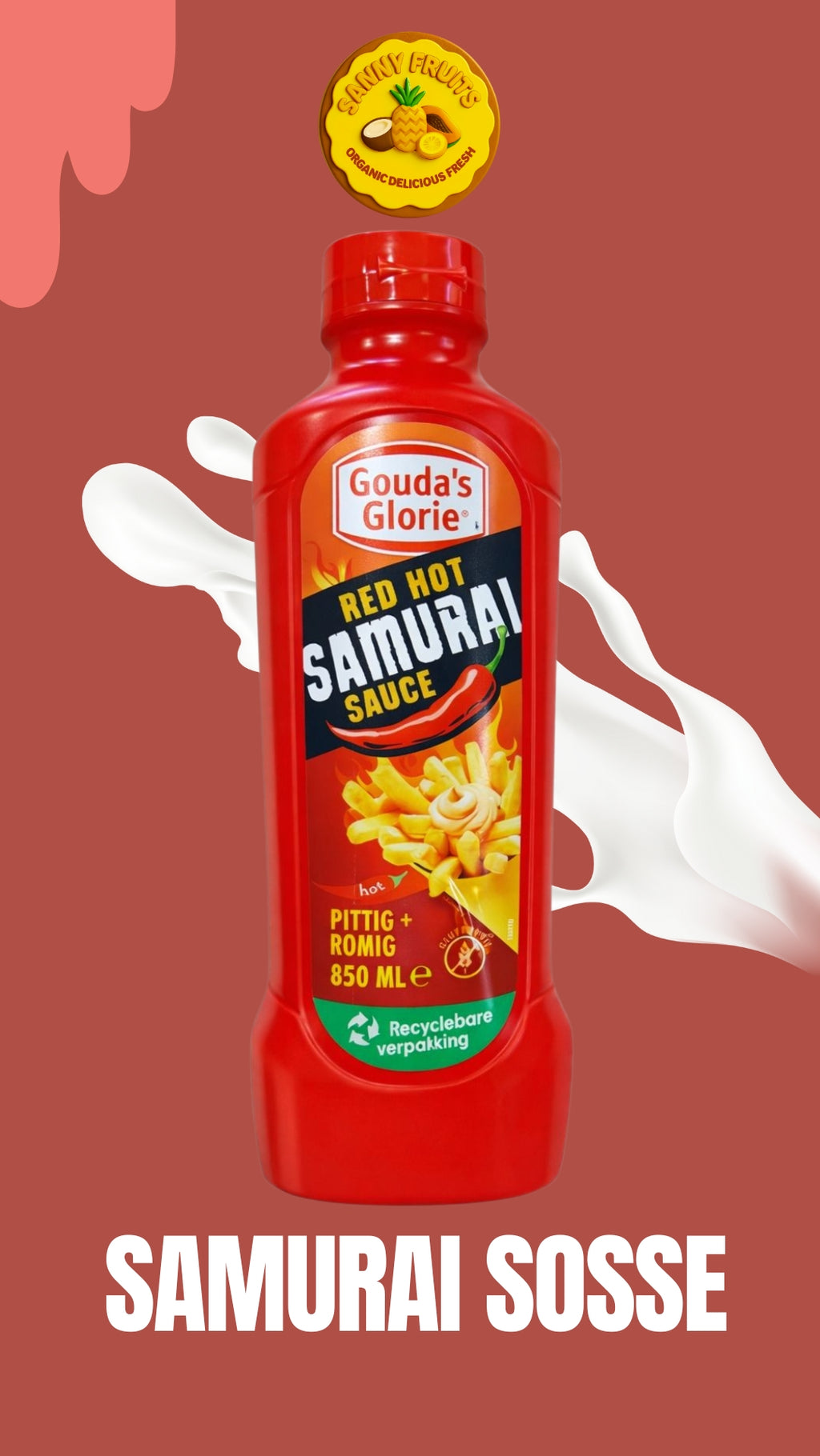 Samurai Sauce Red Hot 850 ml